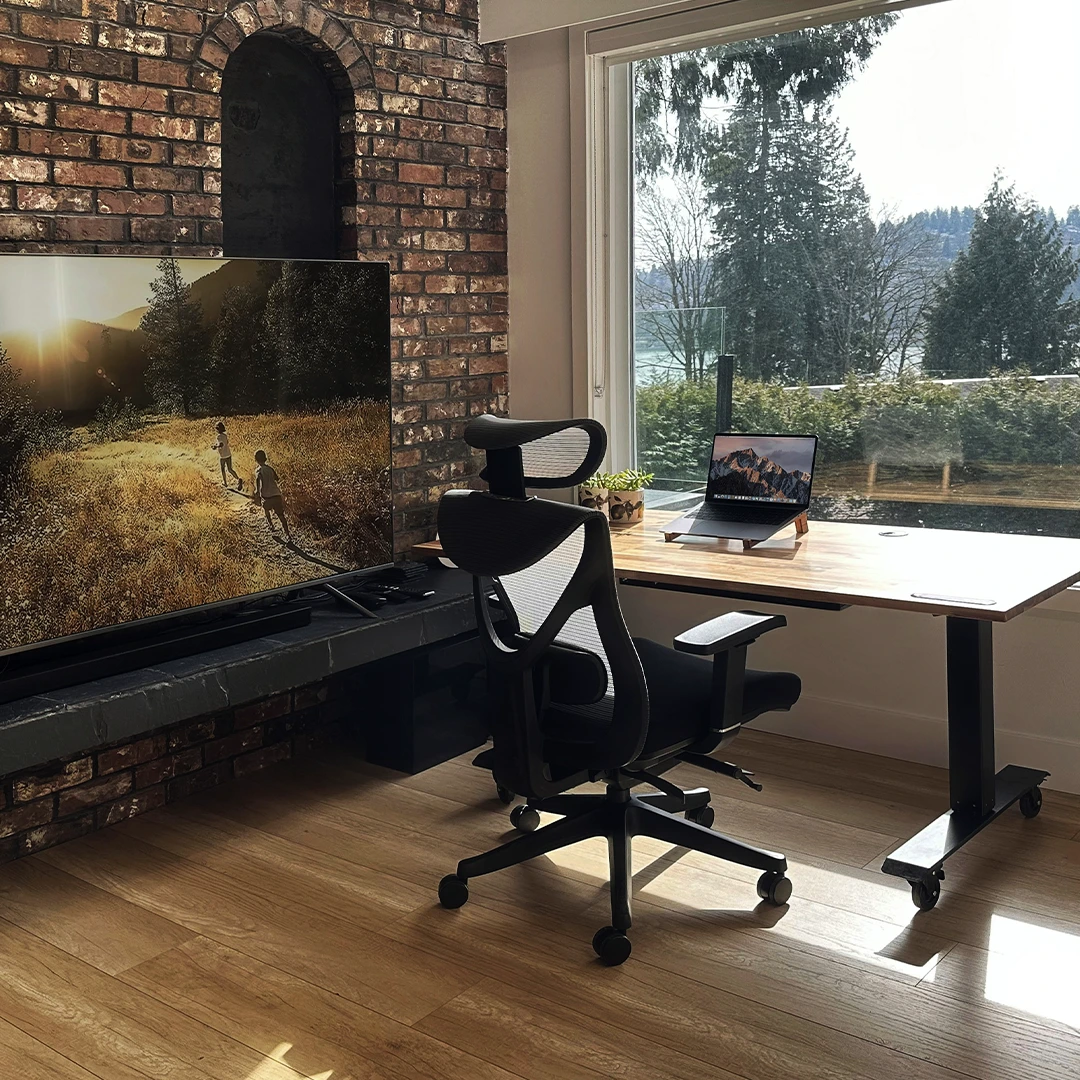 Anti-Glare Window Film In A Home Office.