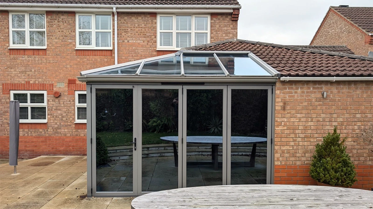 Reflective Privacy Film On A Residential Conservatory.